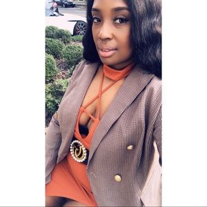 Plus size rust orange dress